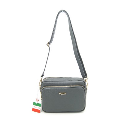 Женская кожаная сумка VEZZE 2342B темно-серая