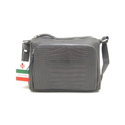 Женская кожаная сумка VEZZE 1355H темно-серая крокодил Женская кожаная сумка VEZZE 1355H темно-серая крокодил