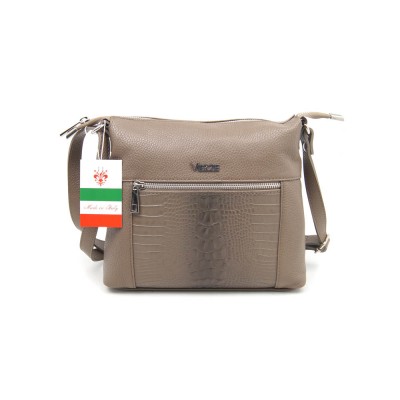 Женская кожаная сумка VEZZE 2327 бежево-коричневая Женская кожаная сумка VEZZE 2327 бежево-коричневая