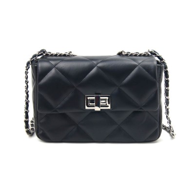 Женская кожаная сумка кросс-боди VEZZE 2543 черная