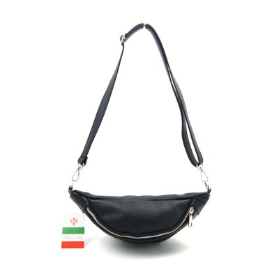 Женская кожаная нагрудная сумка-слинг VEZZE 2402S черная Женская кожаная нагрудная сумка-слинг VEZZE 2402S черная