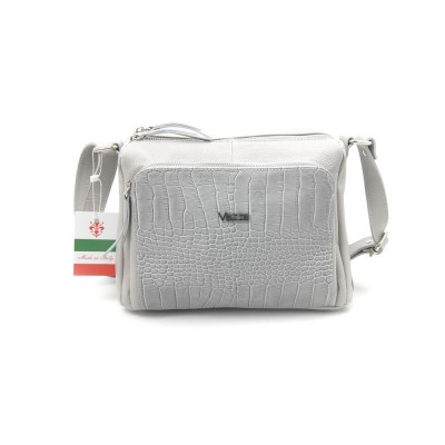 Женская кожаная сумка VEZZE 1355H светло-серая крокодил Женская кожаная сумка VEZZE 1355H светло-серая крокодил