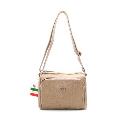 Женская кожаная сумка VEZZE 1355H бежевая крокодил