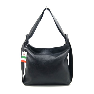 Женская кожаная сумка-рюкзак VEZZE 2351 черная