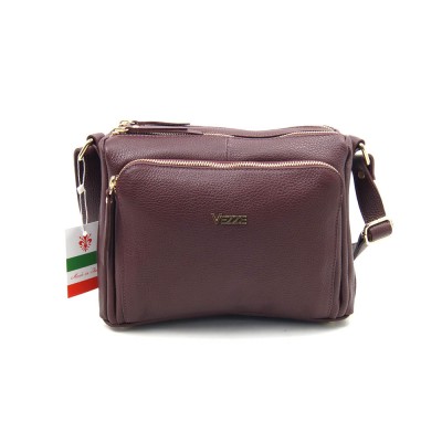 Женская кожаная сумка VEZZE 1355Н бордовая Женская кожаная сумка VEZZE 1355Н бордовая