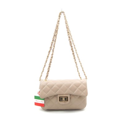 Женская кожаная сумка кросс-боди VEZZE 2448 бежевая