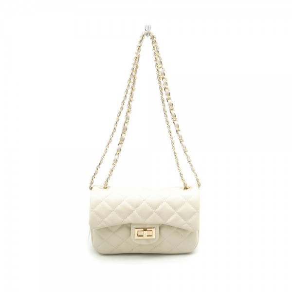 Женская кожаная сумка кросс-боди VEZZE 2448 светло-бежевая