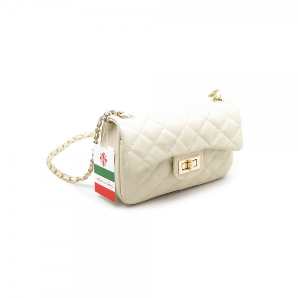 Женская кожаная сумка кросс-боди VEZZE 2448 светло-бежевая