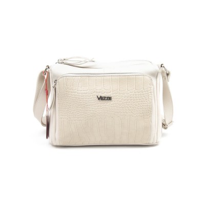 Женская кожаная сумка VEZZE 1355H светло-бежевая крокодил