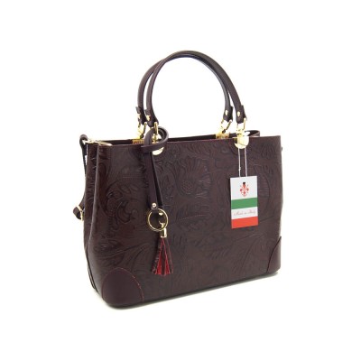 Женская кожаная сумка VEZZE 2436 бордовая Женская кожаная сумка VEZZE 2436 бордовая