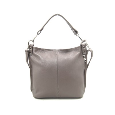 Женская кожаная сумка VEZZE 2495S серо-бежевая