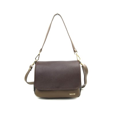 Женская кожаная сумка VEZZE 2347 черно-коричневая