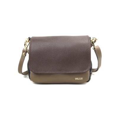 Женская кожаная сумка VEZZE 2347 черно-коричневая Женская кожаная сумка VEZZE 2347 черно-коричневая