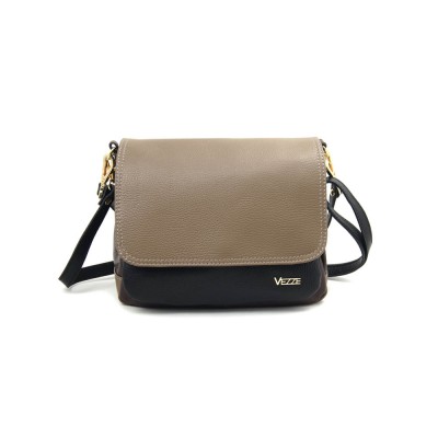 Женская кожаная сумка VEZZE 2347 коричнево-бежевая Женская кожаная сумка VEZZE 2347 коричнево-бежевая
