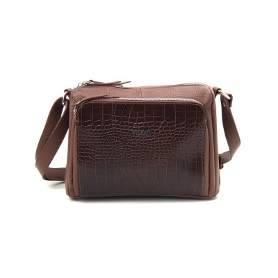 Женская кожаная сумка VEZZE 1355H светло-коричневая крокодил Женская кожаная сумка VEZZE 1355H светло-коричневая крокодил