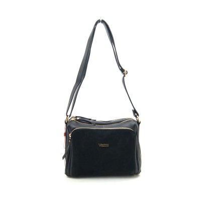 Женская кожаная сумка VEZZE 1355H черная с замшей