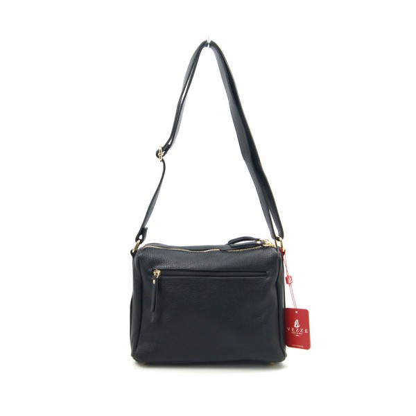 Женская кожаная сумка VEZZE 1355H черная с замшей Женская кожаная сумка VEZZE 1355H черная с замшей