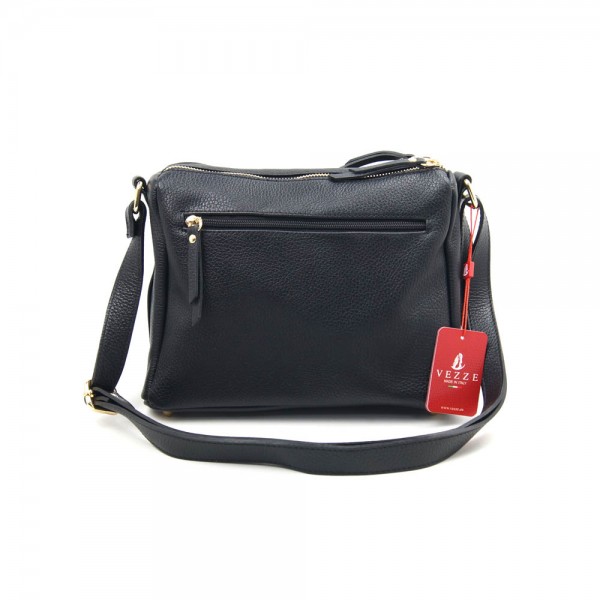 Женская кожаная сумка VEZZE 1355H черная с замшей Женская кожаная сумка VEZZE 1355H черная с замшей