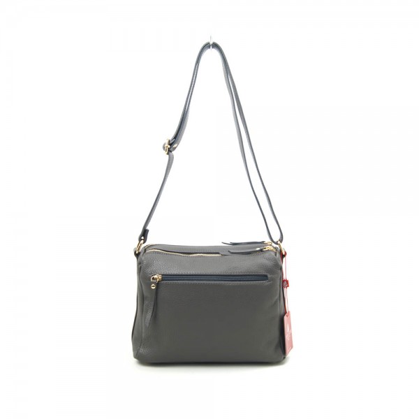 Женская кожаная сумка VEZZE 1355H серая с замшей Женская кожаная сумка VEZZE 1355H серая с замшей