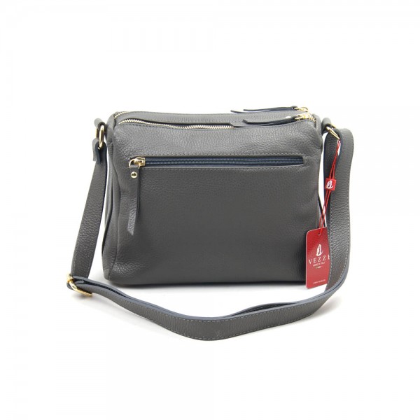 Женская кожаная сумка VEZZE 1355H серая с замшей Женская кожаная сумка VEZZE 1355H серая с замшей