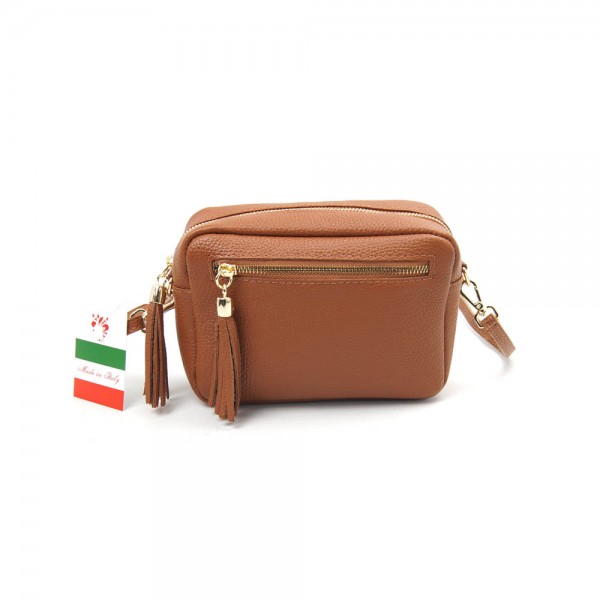 Женская кожаная сумка кросс-боди VEZZE 2386 рыжая Женская кожаная сумка кросс-боди VEZZE 2386 рыжая