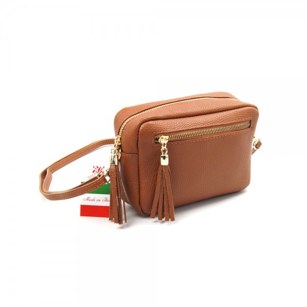 Женская кожаная сумка кросс-боди VEZZE 2386 рыжая Женская кожаная сумка кросс-боди VEZZE 2386 рыжая