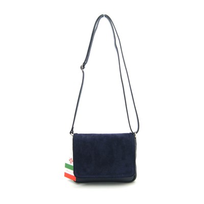 Женская кожаная сумка VEZZE 2582 синяя с замшей