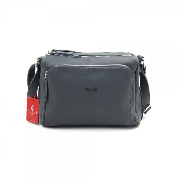 Женская кожаная сумка VEZZE 1355M серая Женская кожаная сумка VEZZE 1355M серая