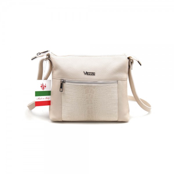Женская кожаная сумка VEZZE 2327 светло-бежевая