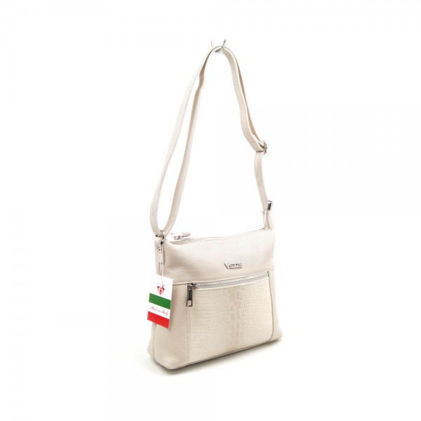 Женская кожаная сумка VEZZE 2327 светло-бежевая