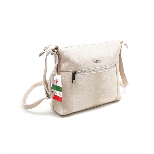 Женская кожаная сумка VEZZE 2327 светло-бежевая