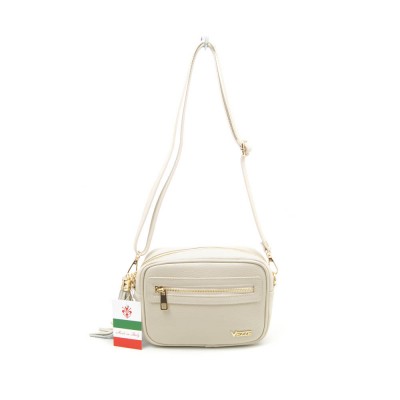 Женская кожаная сумка кросс-боди VEZZE 2387 светло-бежевая