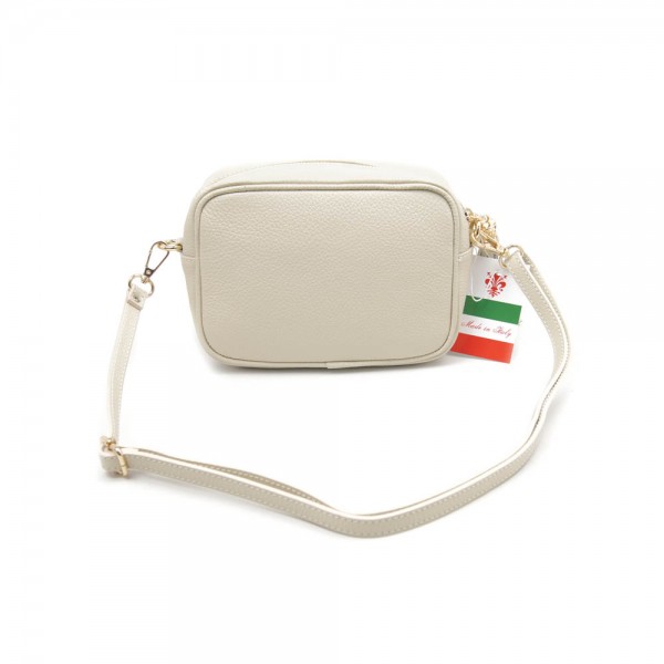 Женская кожаная сумка кросс-боди VEZZE 2387 светло-бежевая