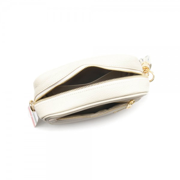 Женская кожаная сумка кросс-боди VEZZE 2387 светло-бежевая