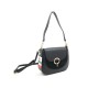 Женская кожаная сумка кросс-боди VEZZE 2614 черная с замшей