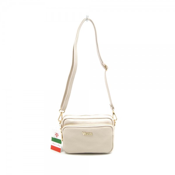 Женская кожаная сумка VEZZE 2342 светло-бежевая
