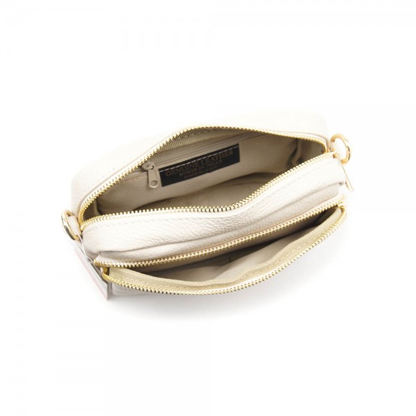 Женская кожаная сумка VEZZE 2342 светло-бежевая