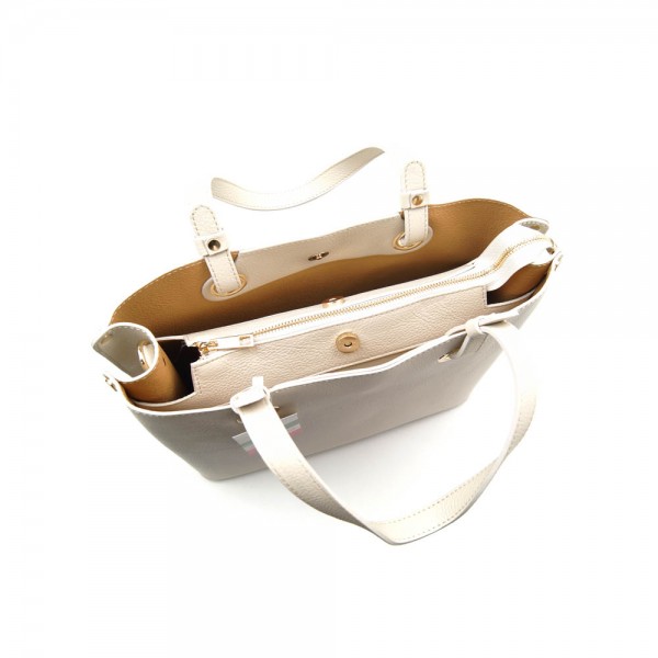 Женская кожаная сумка VEZZE 2592 светло-бежевая