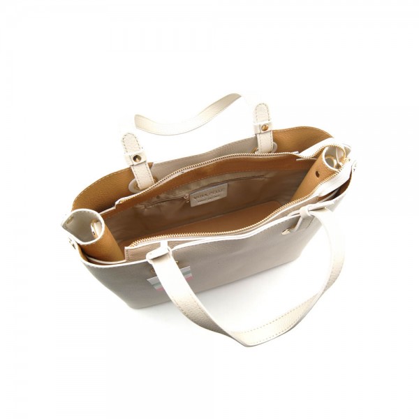 Женская кожаная сумка VEZZE 2592 светло-бежевая