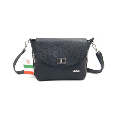Женская кожаная сумка кросс-боди VEZZE 2549 черная Женская кожаная сумка кросс-боди VEZZE 2549 черная