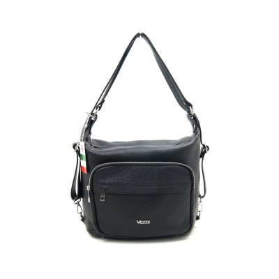 Женская кожаная сумка-рюкзак VEZZE 2407 черная