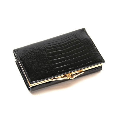 Женский кожаный кошелек Marco Coverna (403-2490-1) черный лак Женский кожаный кошелек Marco Coverna (403-2490-1) черный лак