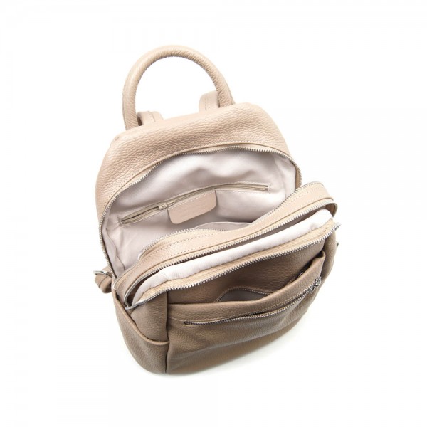 Женский кожаный рюкзак VEZZE 2624 бежевый