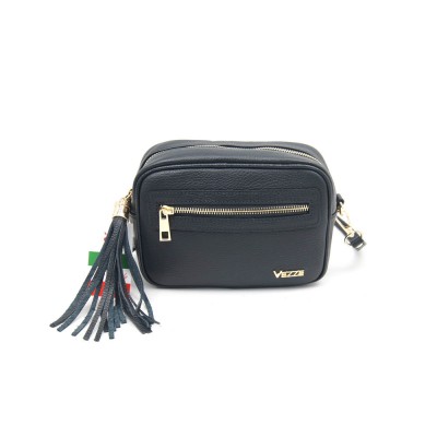 Женская кожаная сумка кросс-боди VEZZE 2387 черная