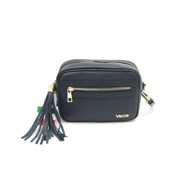 Женская кожаная сумка кросс-боди VEZZE 2387 черная Женская кожаная сумка кросс-боди VEZZE 2387 черная