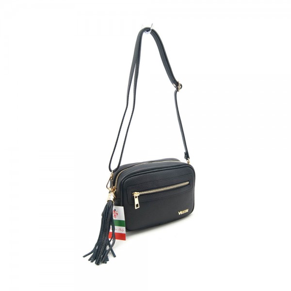 Женская кожаная сумка кросс-боди VEZZE 2387 черная Женская кожаная сумка кросс-боди VEZZE 2387 черная
