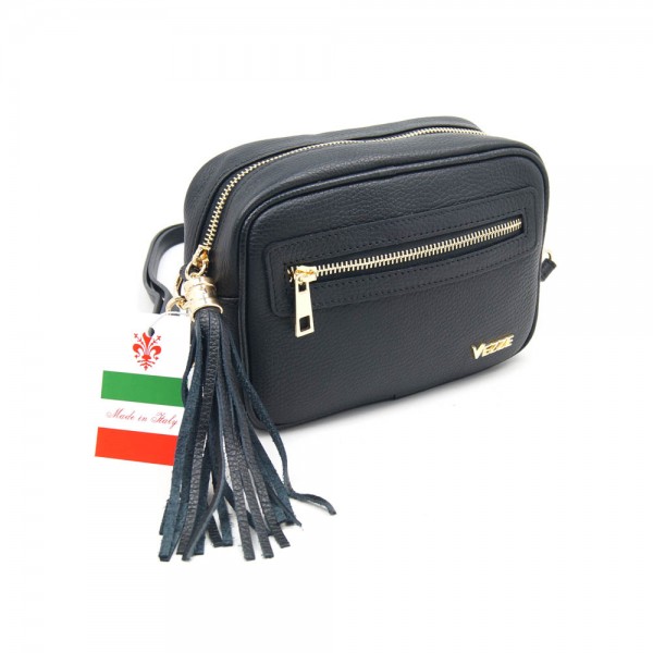 Женская кожаная сумка кросс-боди VEZZE 2387 черная Женская кожаная сумка кросс-боди VEZZE 2387 черная