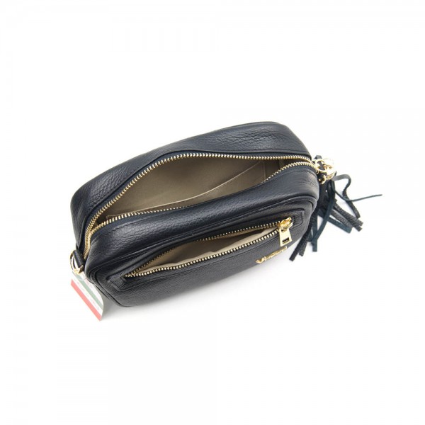 Женская кожаная сумка кросс-боди VEZZE 2387 черная Женская кожаная сумка кросс-боди VEZZE 2387 черная